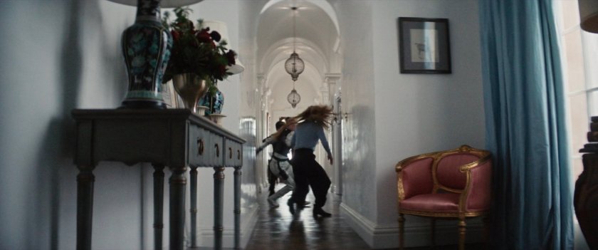 Fight in hallway of Ana's mansion.