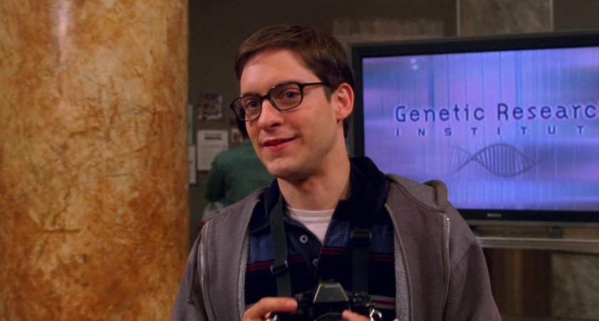 Peter Parker in the Genetic Research Institute.