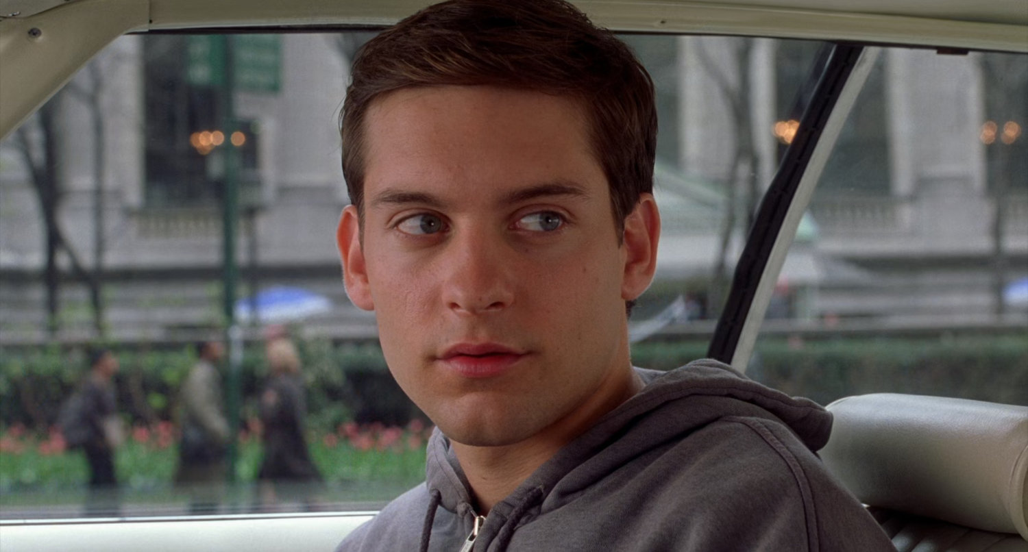 Peter Parker in car.
