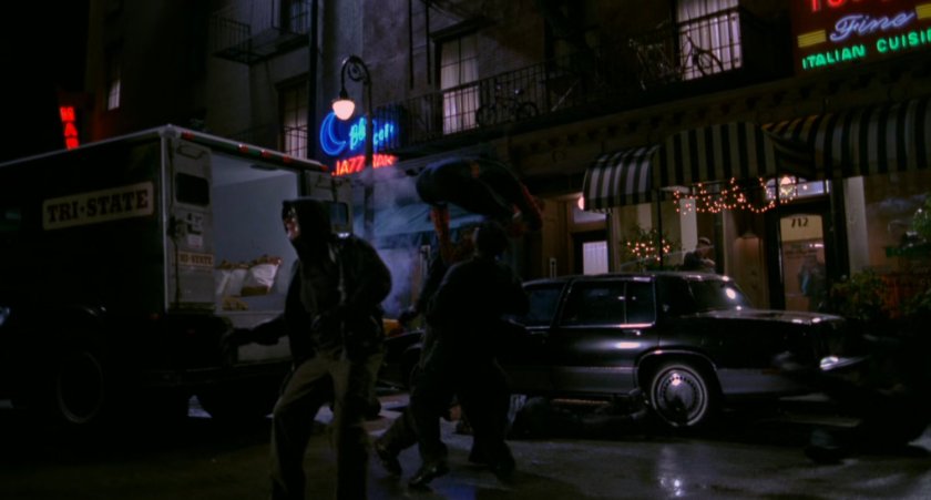 Armored car being robbed.