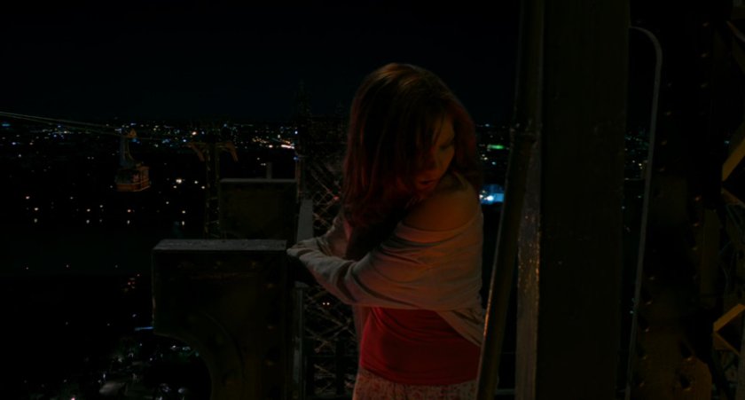 Mary Jane on Queensboro Bridge at night.