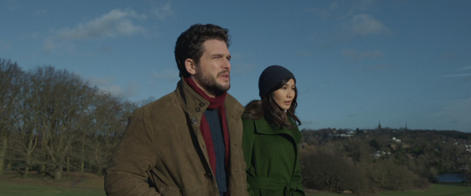 Dane and Sersi in park looking over London.