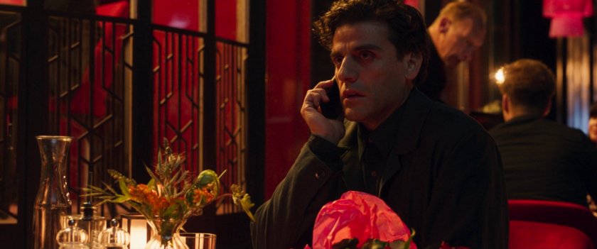 Steven on the phone at a fancy London restaurant.