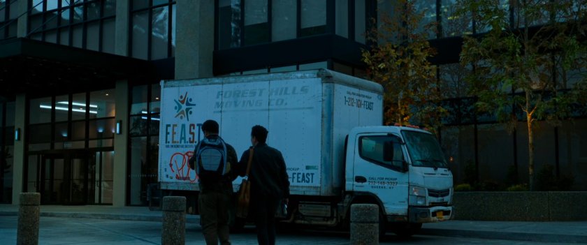 FEAST truck parked outside Long Island City apartment building.