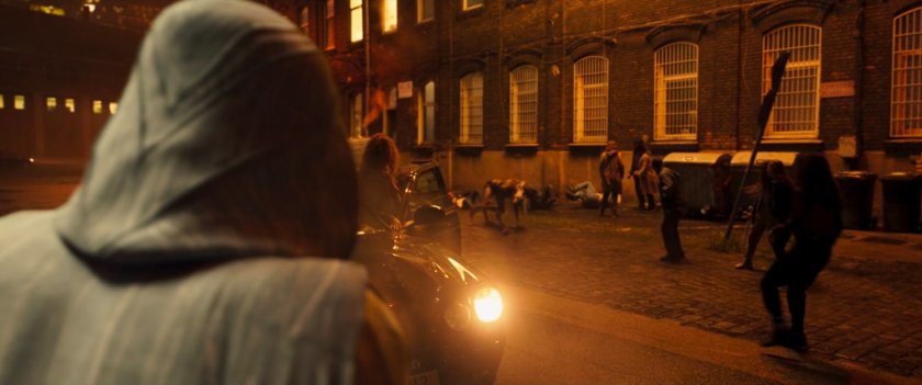 Moon Knight on a London street.