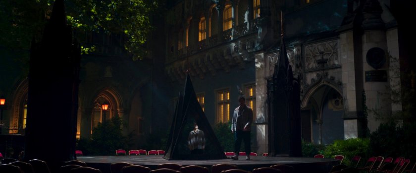 Steven in the courtyard of a London church.