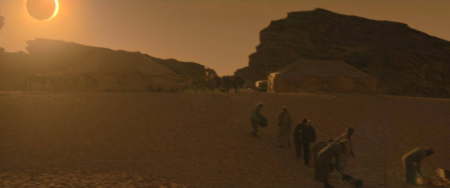 A solar eclipse in the Egyptian desert.