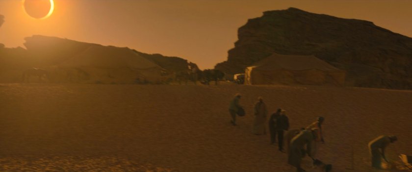 A solar eclipse in the Egyptian desert.