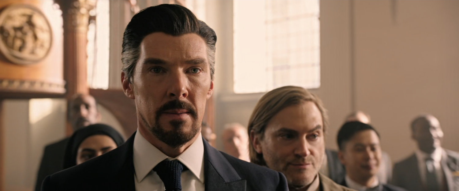 Dr Strange and Dr Nic West inside a New York church.