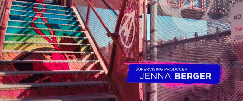 Ms Marvel end credit screen: Overpass and Stairs (Text: Supervising Producer Jenna Berger)