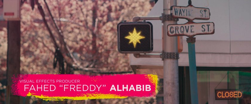 Ms Marvel end credit screen: Wayne And Grove Intersection (Text: Visual Effects Producer Fahed 'Freddy' Alhabib)