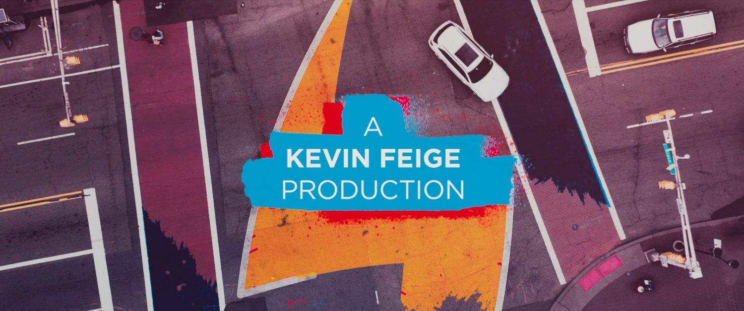 Ms Marvel end credit screen: Aerial Intersection (Text: A Kevin Feige Production)