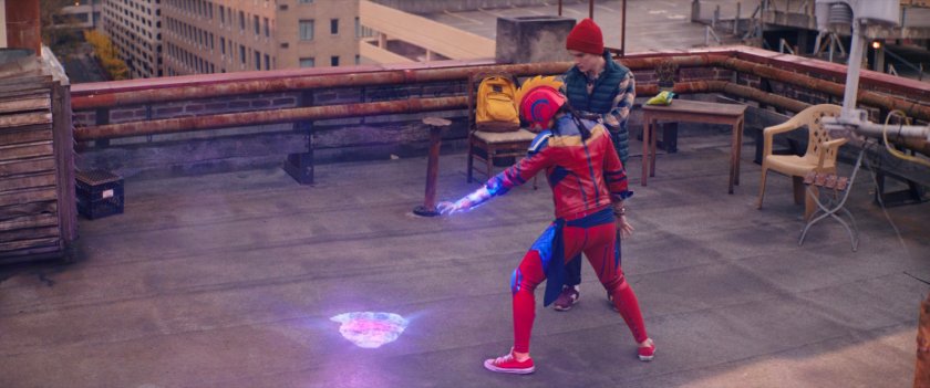 Kamala practicing her powers on the rooftop of Circle Q.