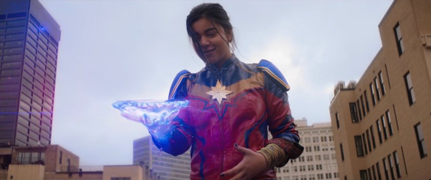 Kamala practicing her powers on the rooftop of Circle Q.