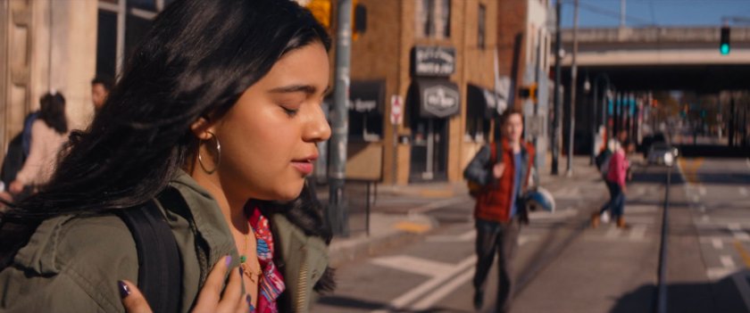 Kamala crossing street outside Coles Academic High School.