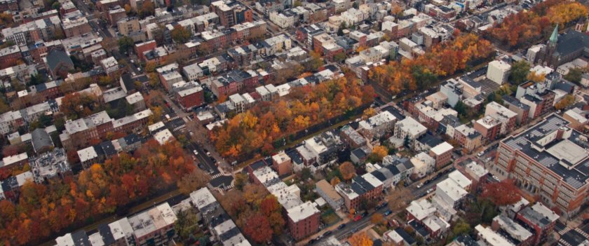 Aerial view of Jersey City.