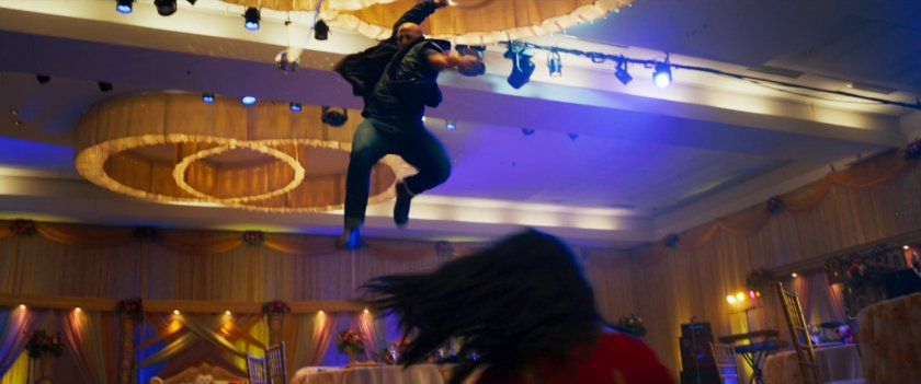 Interior of wedding reception venue.