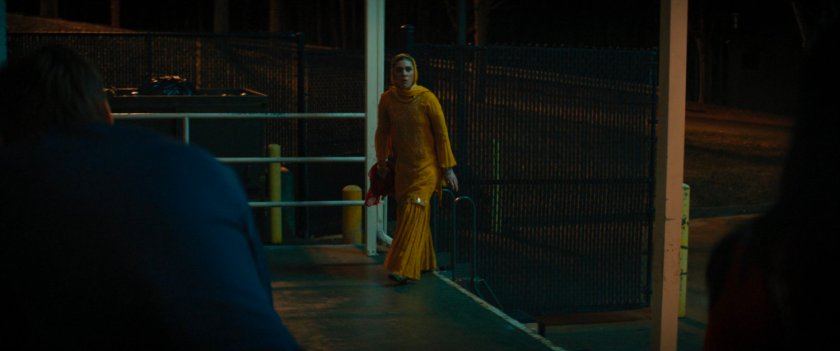 Nakia at loading dock of wedding reception venue.