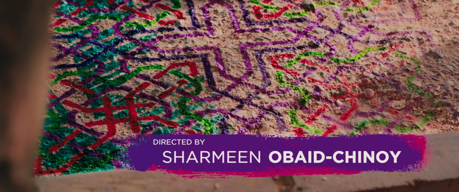 Ms Marvel end credit screen: Sand Painting (Text: Directed By Sharmeen Obaid-Chinoy)