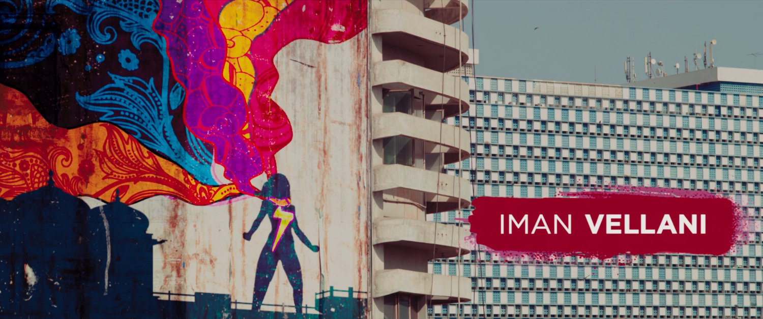 Ms Marvel end credit screen: Office Building (Text: Iman Vellani)