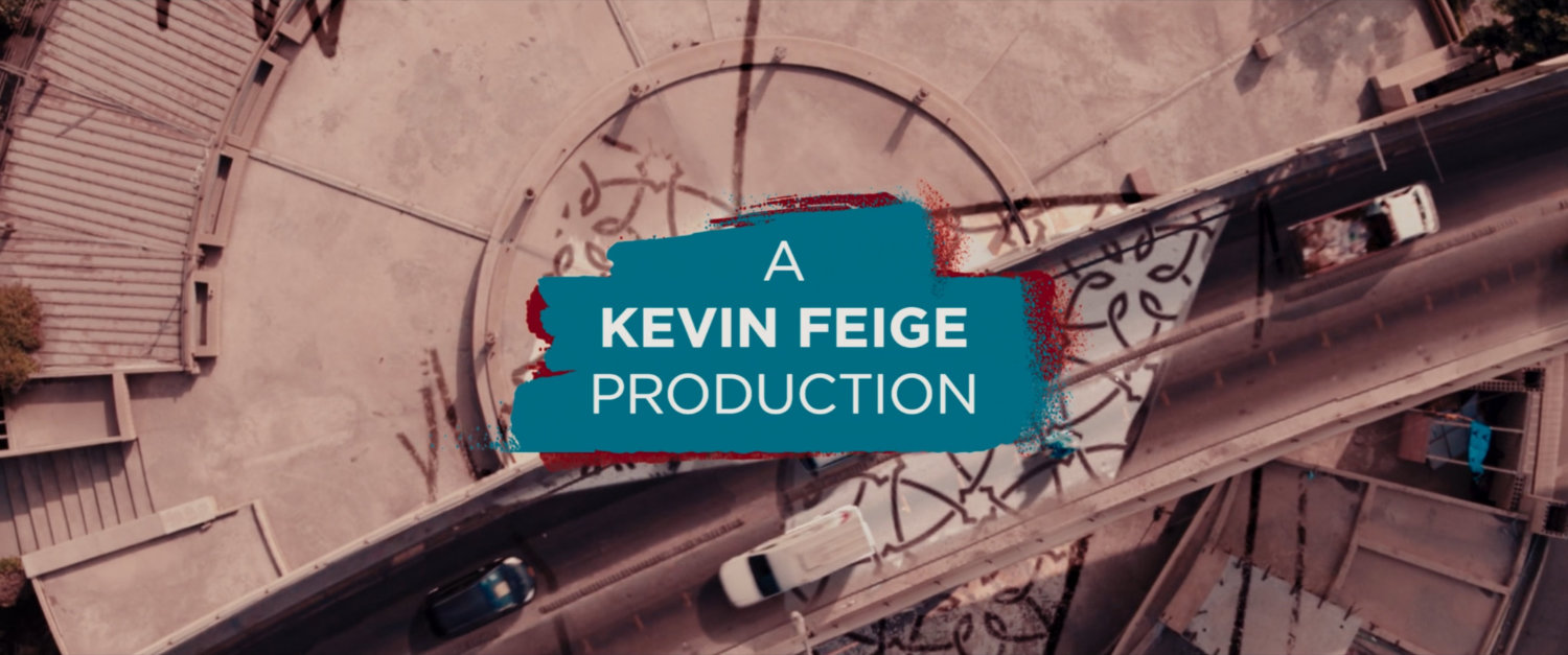 Ms Marvel end credit screen: Aerial Plaza (Text: A Kevin Feige Production)