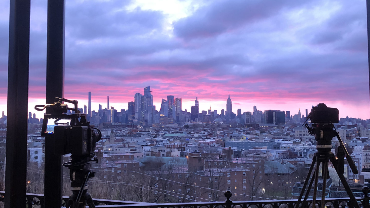 Behind-the scenes of sunrise time lapse from the Riverview-Fisk Park Observation Deck, courtesy Perception.