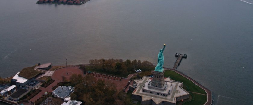 Aerial view of Liberty Island.