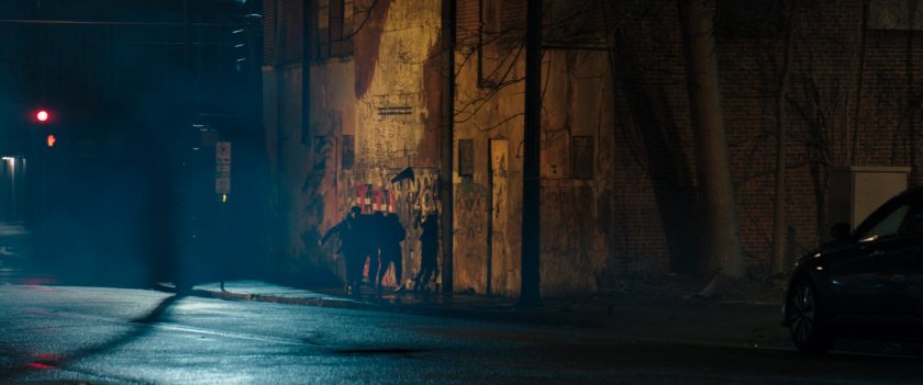 Nighttime exterior of Coles Academic High School.