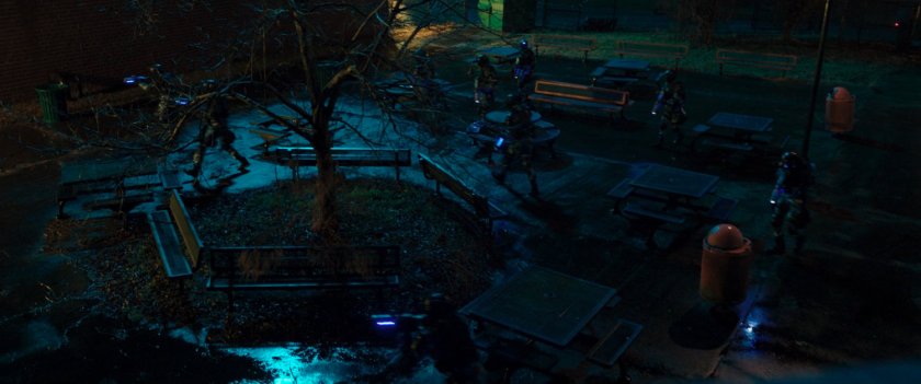 DODC guards outside of Coles Academic High School.