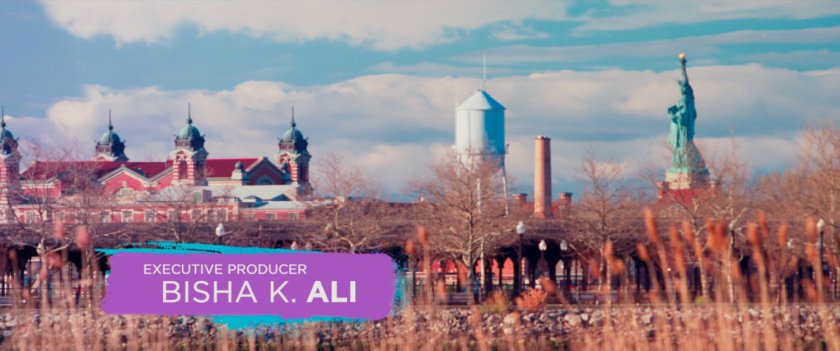 Ms Marvel end credit screen: Statue Of Liberty (Text: Executive Producer Bisha K Ali)