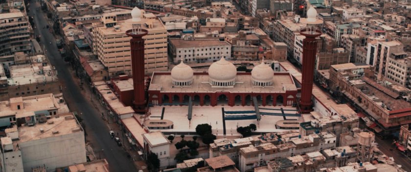 Ms Marvel end credit screen: Aerial of Mosque