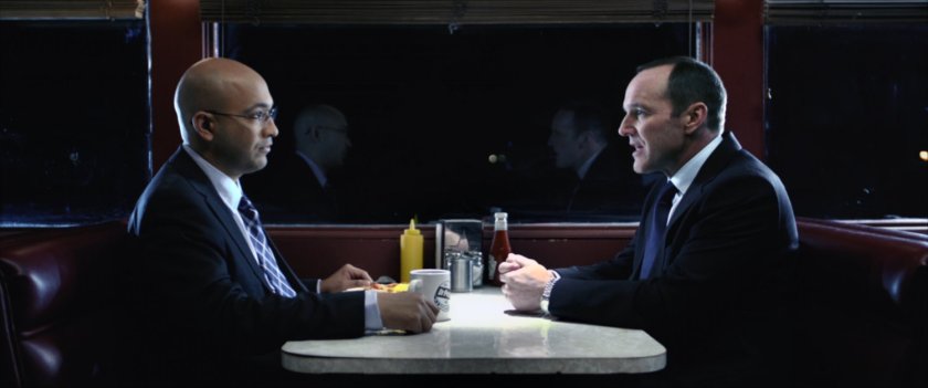 Agents Sitwell and Coulson at a diner.