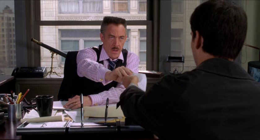 J Jonah Jameson inside Daily Bugle offices.