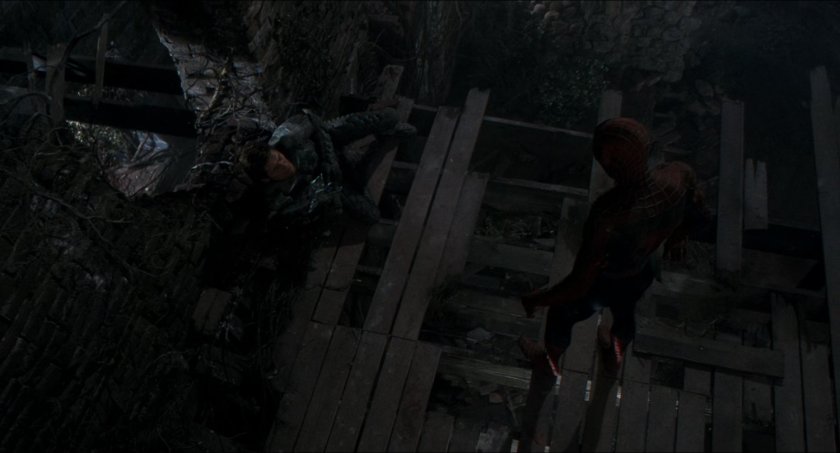 Ruins on Roosevelt Island at night.