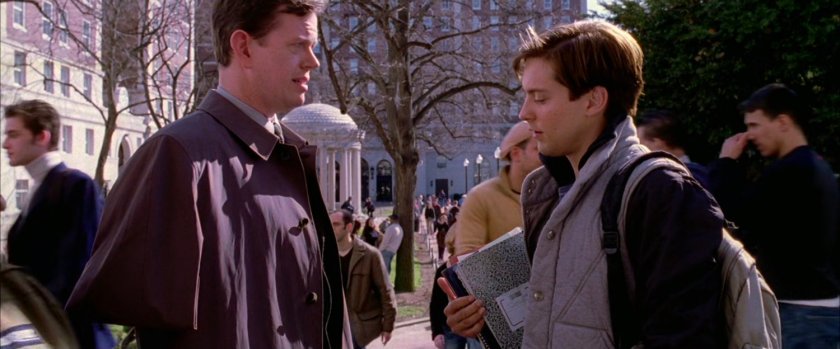 Peter Parker speaks with Professor Connors Columbia University campus.