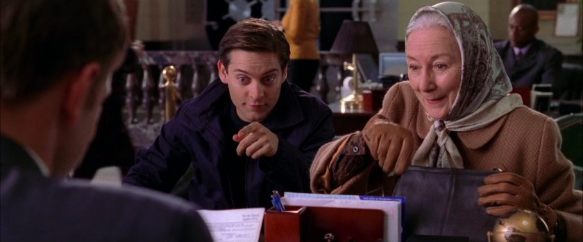 Peter and May Parker in National Savings and Loan bank.