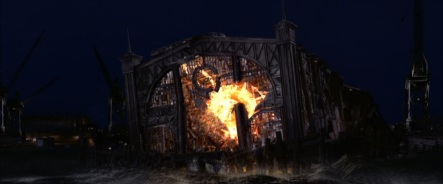 Fireball inside abandoned pier.