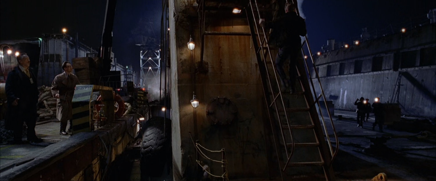 Stairway on cargo pier.