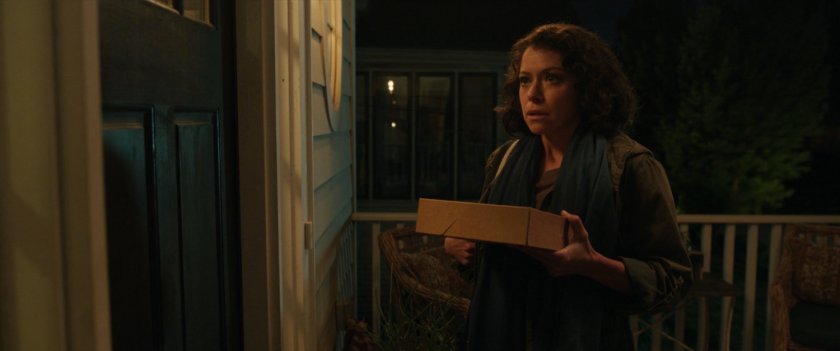 Jennifer Walters at the front door of Morris Walters' house.