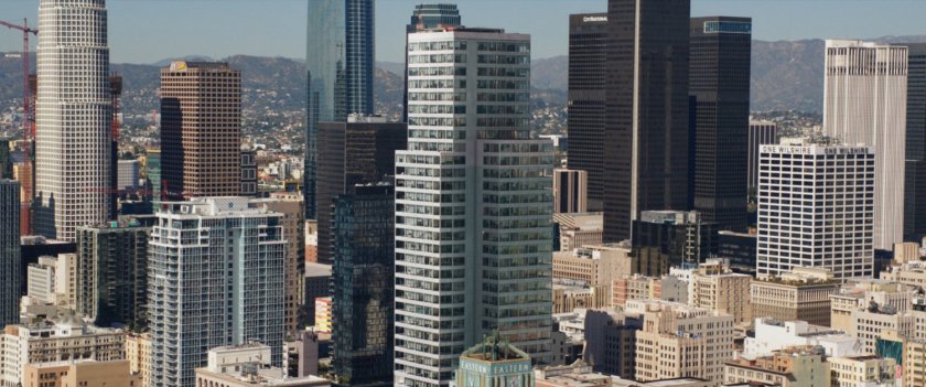 Aerial shot of downtown Los Angeles.