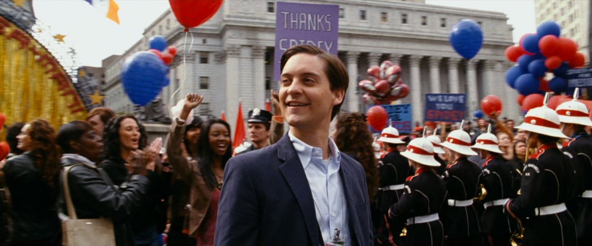 Peter Parker at Spider-Man Day event.