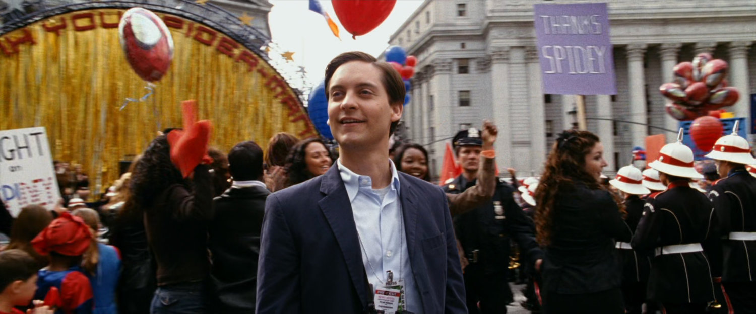 Peter Parker at Spider-Man Day event.