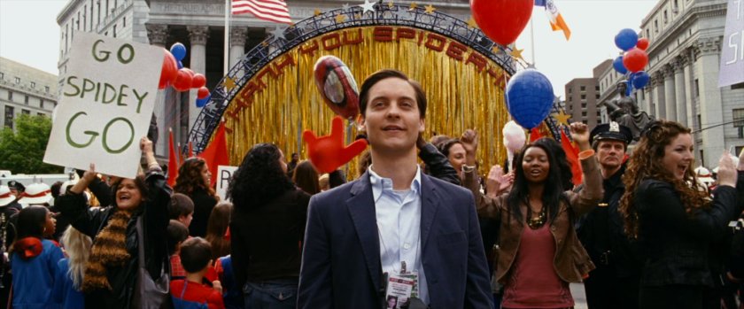 Peter Parker at Spider-Man Day event.