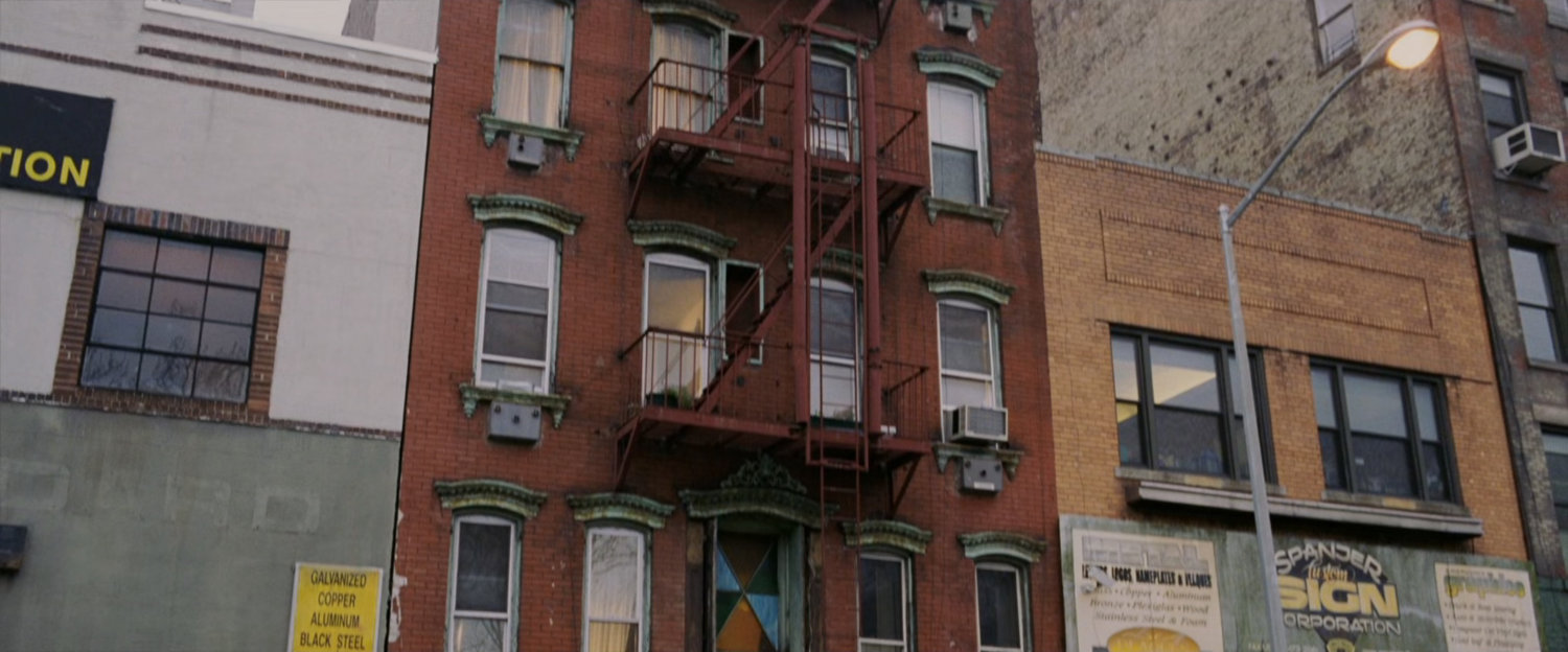 Exterior of Peter Parker's apartment building.