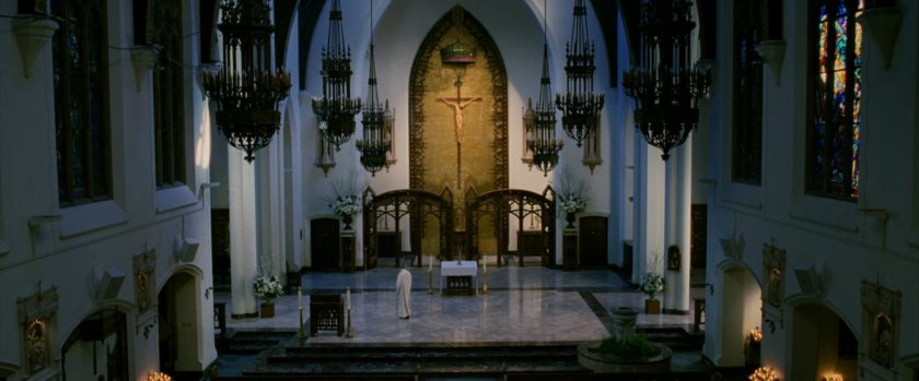 Interior of gothic church.