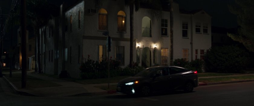 Night time exterior of Jennifer Walters apartment building in Los Angeles.