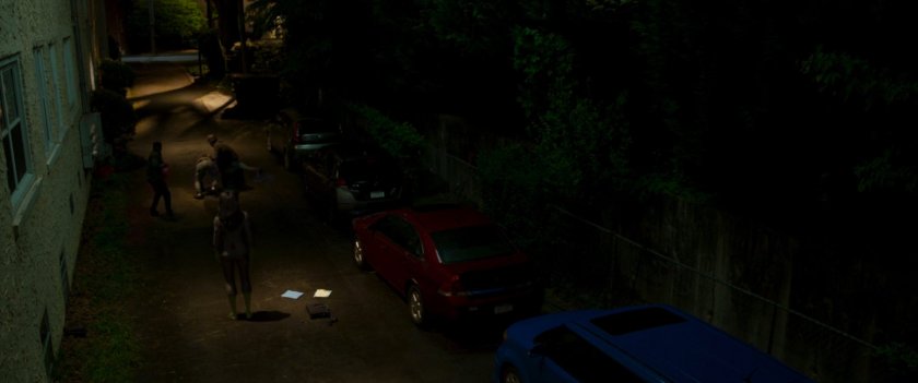 Alley on side of Jen Walters apartment building chasing away the Wrecking Crew.