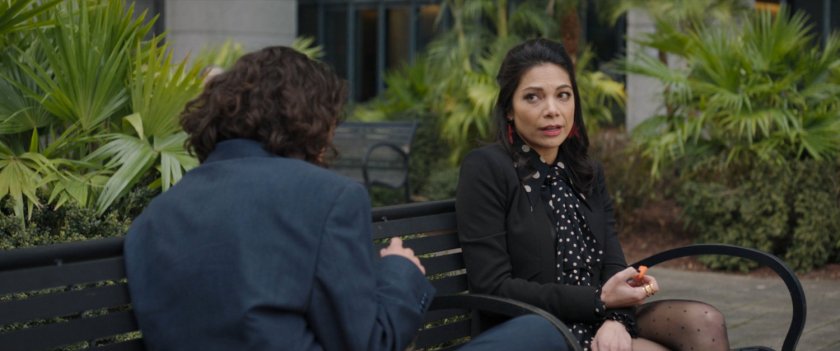 Jen and Nikki on a park bench outside GLK&H.