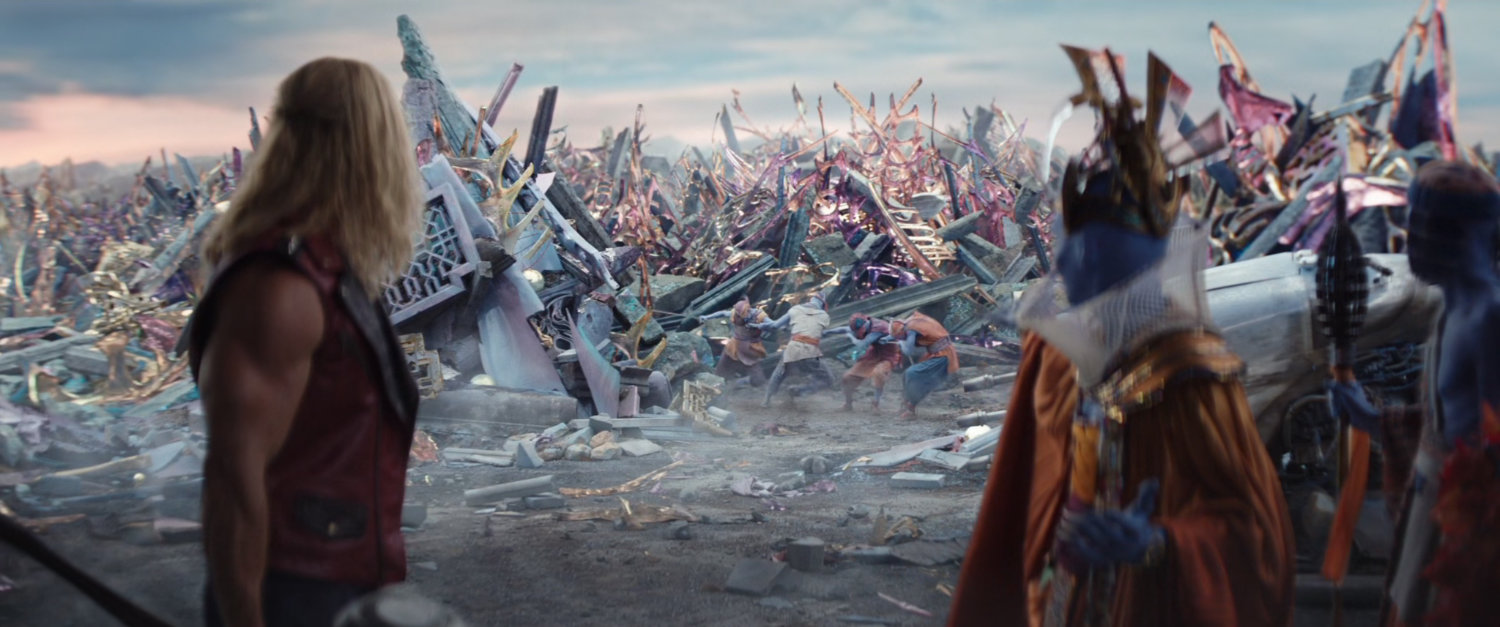 Thor is shown two goats, gifts from King Yakan of Indigarr.