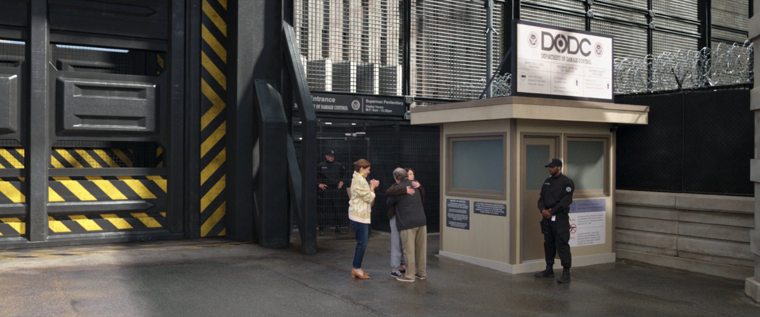 Jen Walters exits DODC Supermax Prison and hugs her parents.